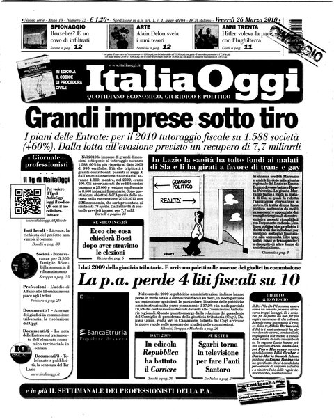 Italia oggi : quotidiano di economia finanza e politica